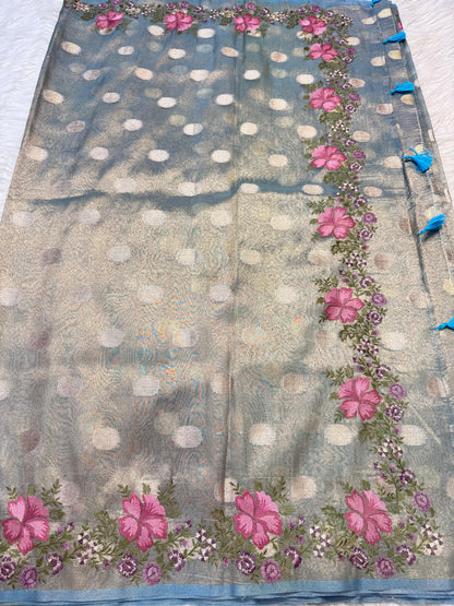 Banarasi Tissue embroidery saree