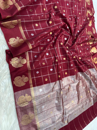 Semi Raw mango banarasi saree