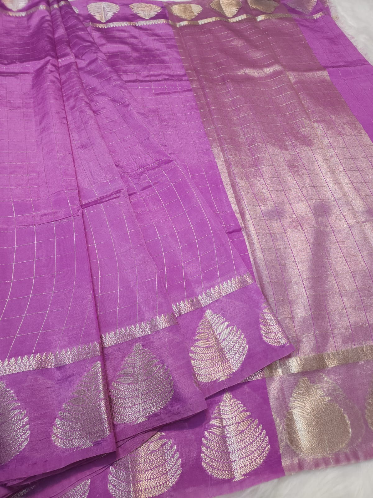 Semi Raw mango banarasi saree