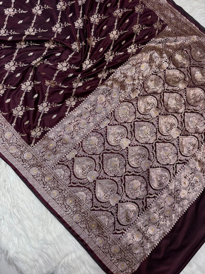 Bridal  Mashru ari & stone Silk Banarasi Saree
