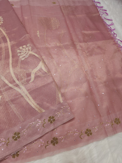 Tissue kota handwork saree