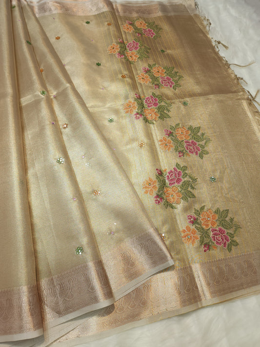 Banaras tissue kota fancy work saree