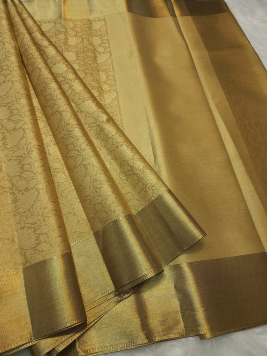 NITA AMBANI MAM GOLDEN EMBOSSED SOFT TISSUE SILK SAREE